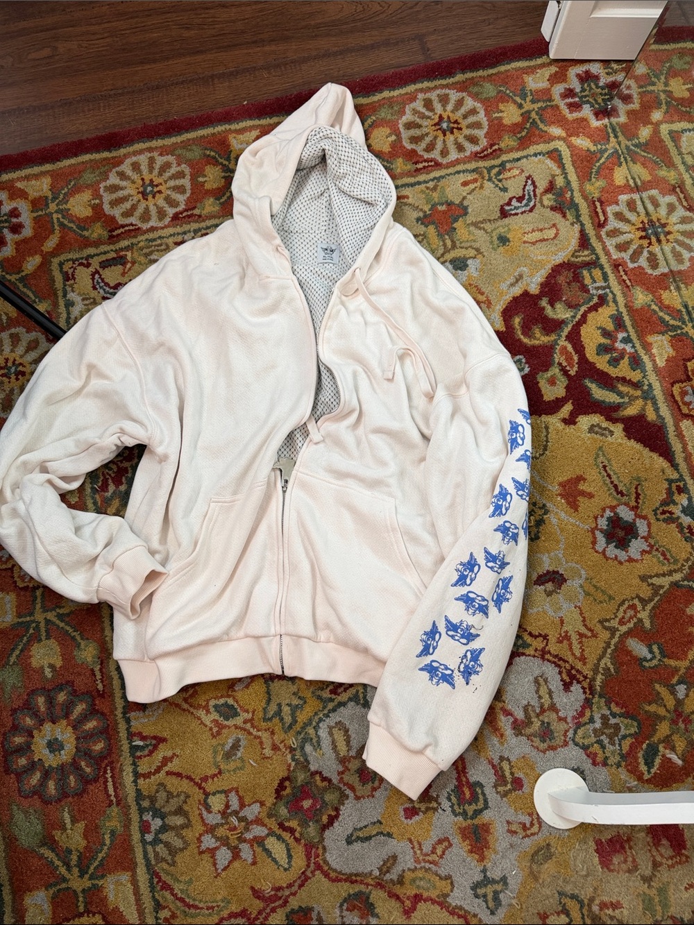 Boys Lie Hooded Zip Jacket with Blue Sleeve Graphic